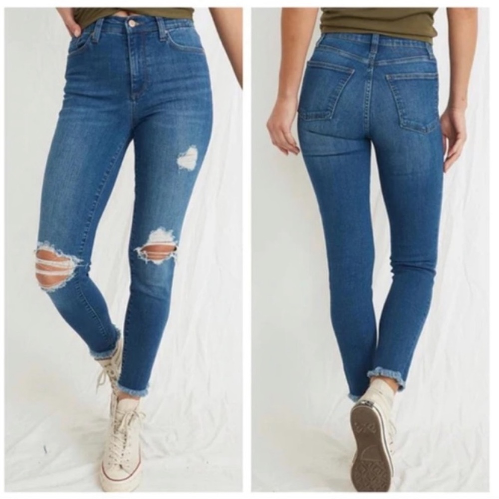 Marine Layer High Waist Skinny Distressed Stretch Jeans Size 27